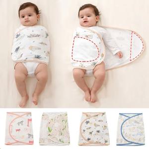 0-6 개월 코튼 베이비 Swaddle Wrap Anti Startle Swaddling Blanket 모슬린 베이비 슬리핑 담요 랩 새로 태어난 얇은 여름