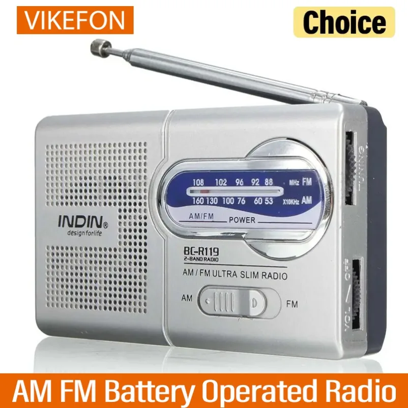 BC-R119 라디오 AM FM 배터리로 작동되는 휴대용 라디오 최고의 수신 비상 허리케인 달리기 걷기 집에서 가장 오래 지속