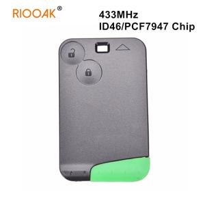 1/5/10pcs Renault Laguna 원격 키 Fob 433MHz ID46 PCF7947 칩 스마트 Fob 용 2 버튼 열쇠가없는 스마트 카드