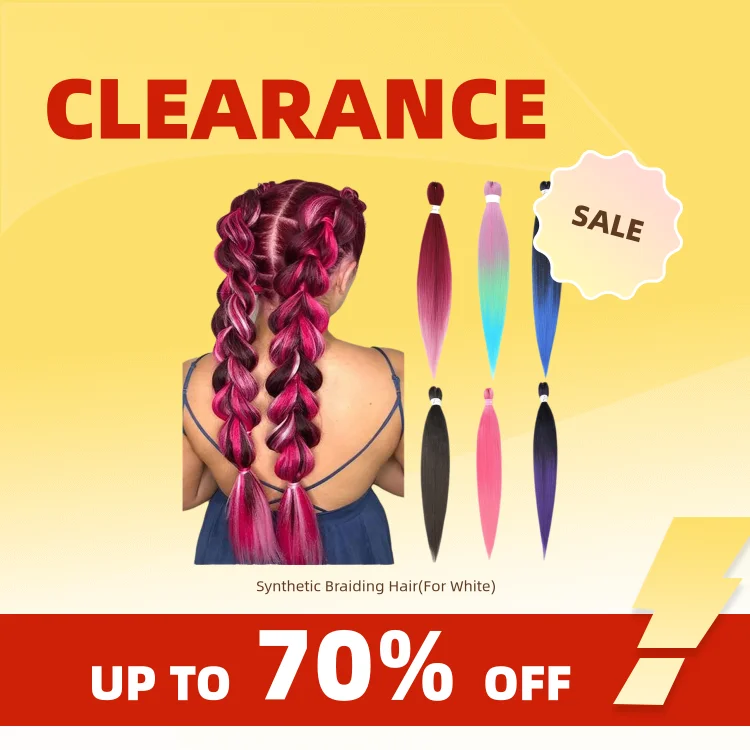 Clearance_Braiding Hair Pre-stretched 26인치 헤어 익스텐션 Afro Crochet Braids 합성 가짜 머리 DIY 멀티 컬러 Optio J