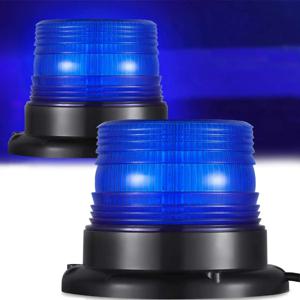 마그네틱베이스 24 LED 파란색 비상 스트로브 라이트 자동차 경찰 지붕 깜박이는 경고등 12V/24V 차량 안전 비콘 램프
