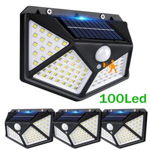 LED 태양 조명 야외 방수 외부 태양 램프 모션 센서 정원 조명 태양 광 발전 햇빛 마당 월스트리트 조명