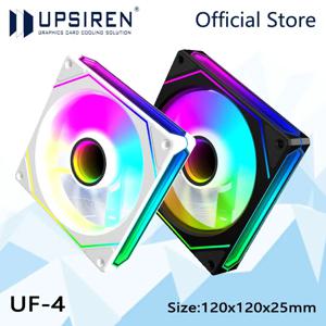 UPSIREN UF-4 12CM 컴퓨터 섀시 팬, 무한 프리즘 ARGB 팬/3 거울 표면/4 핀 PWM/3PIN ARGB 조용한 냉각 팬