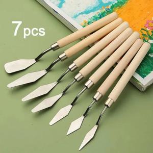 스테인레스 스틸 유화 나이프, 아티스트 공예, 뒤집개 팔레트, 믹싱 나이프, 스크레이퍼 아트 도구, 7 개
