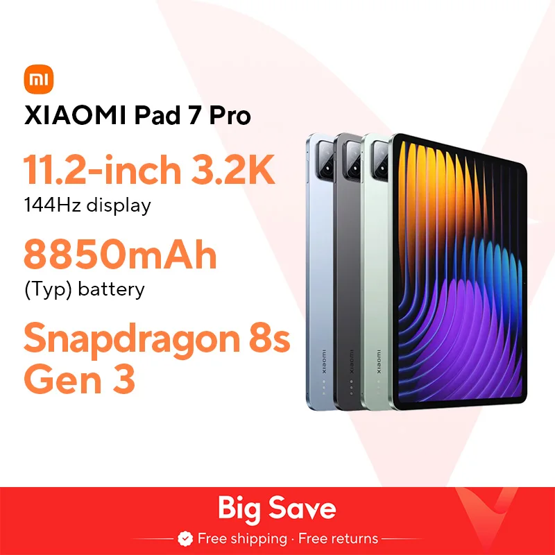 글로벌 버전 샤오미 패드 7 프로, HyperAlC 144Hz, 스냅드래곤 8s Gen 3 모바일 플랫폼, 8850mAh 돌비 애트모스