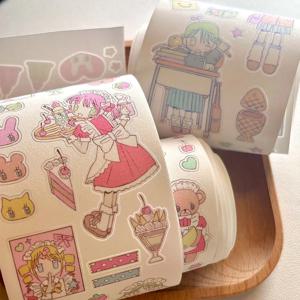 캐릭터 테마 스티커 테이프 Washi 테이프 Kawaii 데칼 스티커 예술을위한 스크랩북 Diy Crafts Album Journal Planner