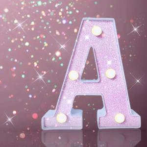 결혼식, 제안, 생일, 파티, 사진 소품, 배터리 구동 핑크 반짝이 장식 조명에 대 한 1PC 16cm LED 문자 및 숫자 조명