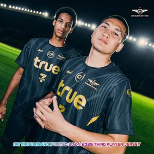 Thai Super Bangkok United 24-25 어웨이 반소매 저지 플레이어 에디션 3D 프린팅 통기성 편안한 스포츠 반소매