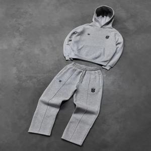 브라질 후드 그레이와 조깅 2pcs 세트 남자 Y2k 하라주쿠 streetwear 까마귀 스포츠웨어 고딕 스트리트 오버 사이즈 스웨트 바지