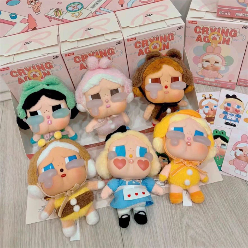 새로운 정품 Crybaby 다시 울다 시리즈 블라인드 박스 피규어 비닐 얼굴 인형 Crybaby 펜던트 키 체인 미스터리 박스 장난감 선물