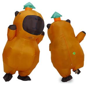 성인을위한 풍선 만화 Capibara 의상 멋진 할로윈 코스프레 파티 드레스 성능 풍선 의류 에어 블로우 슈트