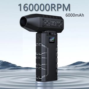 160000   RPM 6000mAh 포켓 먼지 송풍기 미니 터보 제트 팬 충전식 52 메터/초 터보 폭력 팬 청소를위한 강력한 송풍기