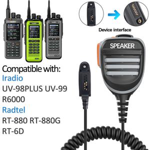워키 토키 마이크 스피커 마이크 듀얼 PTT Iradio UV-98 PLUS UV-99 R6000 Radtel RT-880 RT-880G RT-6D와 호환 가능