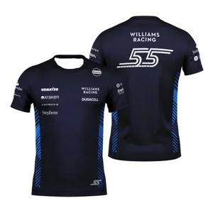 2025 F1 윌리엄스 팀 티셔츠 Carlos Sainz Formula One Alex Alben 2025 티셔츠 남성 여성 키즈 팬 셔츠 3d 프린트 티셔츠