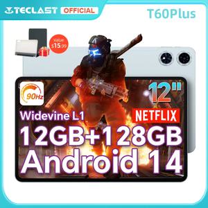 텍슬라스트 T60 플러스 태블릿 12인치 90Hz 2K 디스플레이 안드로이드 14 MTK G88 옥타코어 최대 16GB 램 128GB 저장용량 와이드바인 L1 4G LTE GPS 8000mAh