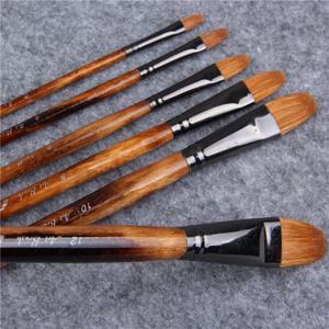 6 개/대 Paintibrush 오일 페인트 족제비 머리 물 컬러 페인트 브러시 아크릴 드로잉 브러시 미술 용품 ​​아티스트를위한 페인트 브러시