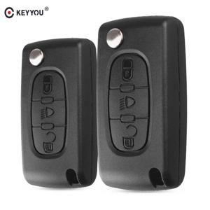 KEYYOU 시트로엥 C2 C3 C4 C5 C6 C8 3 버튼 플립 원격 자동차 키 케이스 커버 셸 Fob VA2 블레이드 CE0523