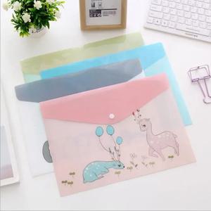 1PC 방수 멀티 포켓 플라스틱 Kawaii A4 파일 폴더 가방 문서 종이 주최자 케이스 사무실 학교 문구 용품