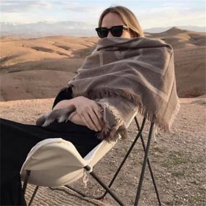 겨울 부드러운 캐시미어 스카프 여성 기하학 스카프 편지 Shawls 랩 두꺼운 따뜻한 남여 기본 담요 술 Pashmina Stoles