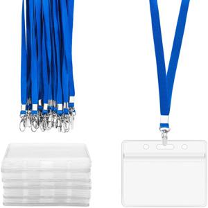 20 Pcs Lanyards ID 배지 홀더 Id 배지 케이스 방수 슬리브 파우치 플라스틱 수호자 플라스틱 투명 방수 이름 플레이트