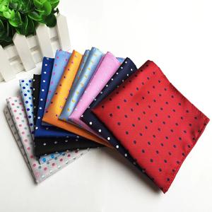 VEEKTIE-브랜드 패션 폴카 도트 포켓 스퀘어 손수건, 25cm, 초대형 남성 정장, 정장, 턱시도, 웨딩 파티, 레드