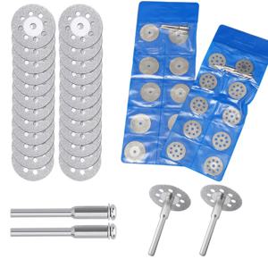 10Pcs 22mm 미니 샤프 다이아몬드 컷 로타리 도구 커팅 디스크 디스크 DIY 도구 액세서리 2Pcs 막대와 Dremel
