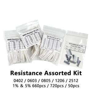 SMD 저항기 모듬 키트, 50-4000PCs 세트, 0603 0805 1206 1210 0402, 1R-1M 1%, 33 값 X 20PCs, 660PCs 샘플