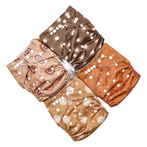 HappyFlute 새로운 4Pcs 세트 OS 포켓 방수 패브릭 베이비 한 사이즈 빨 및 재사용 가능한 조절 가능한 베이비 기저귀 커버
