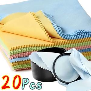 20/10Pcs 마이크로 화이버 청소 천 전화 화면 안경 카메라 렌즈 클리너 실버 골드 쥬얼리에 대한 8*8cm 연마 천을 닦아