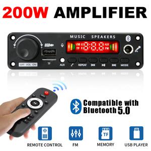 새로운 200W 증폭기 블루투스 DIY MP3 WAV 디코더 보드 DC 12V 100W 무선 자동차 USB MP3 플레이어 TF 카드 슬롯 USB FM 마이크