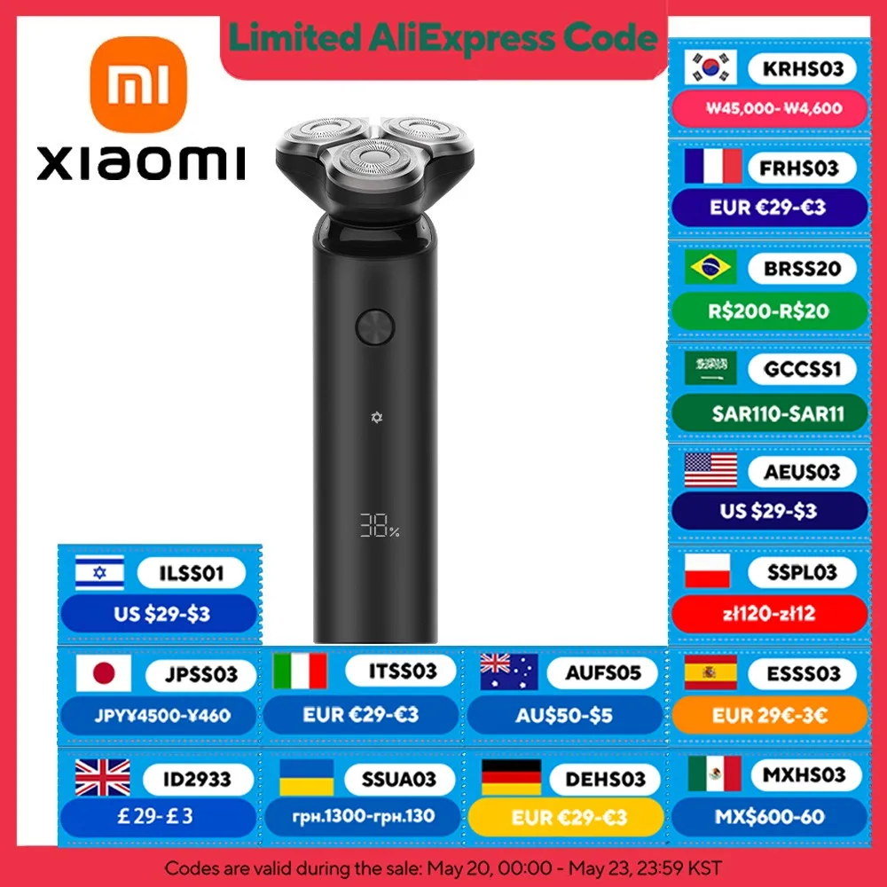 XIAOMI MIJIA S500 전기 면도기 건식 습식 면도 트리플 블레이드 트리머 수염 플로팅 헤드 남성용 면도기 전기 면도기 기계