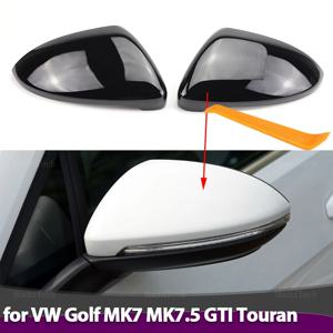 VW 골프 7 MK7 MK7.5 GTI R GTE GTD 13-20 용 후면 사이드 윙 미러 커버 탄소 섬유 패턴 블랙 교체