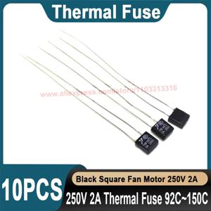 블랙 스퀘어 모터 온도 퓨즈, 250V 2A 92C 95C 105C 110C 115C 120C 125C 130C 135C 140C 145C 150C 도, 10 개