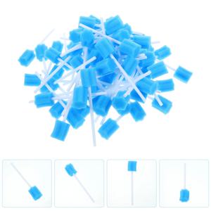 Healifty Bicarbonate Gum 100Pcs 일회용 구강 케어 스폰지 치아 모양 청소 면봉 입 껌