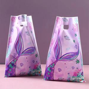 10pcs 핸드백 사탕 가방 인어 공주 생일 파티 장식 어린이 선물 가방 1 생일 베이비 샤워 파티 용품