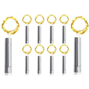 10PCS 2M 코르크 모양의 와인 병 조명 LED 크리스마스 별이 빛나는 문자열 조명 구리 와이어 휴일 새해 병 요정 빛