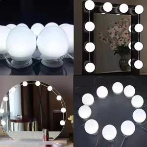 북유럽 화장대 거울 채우기 빛 조정 가능한 휘도 3 색 LED USB 벽 전구 문자열 모든 예쁜 3 색 디 밍이 가능한 빛