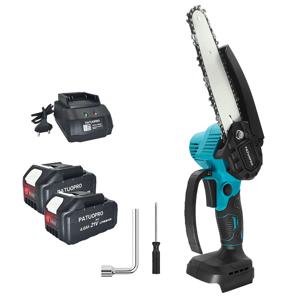 PATUOPRO 6 인치 브러시리스 미니 전기 톱 휴대용 무선 체인 톱 홈 가든 로깅 전동 공구 Makita 18V 배터리