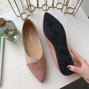 여성 신발 패션 스플 라이스 뮬 플랫 지적 발가락 발레리나 발레 플랫 슈즈 Zapatos 캐주얼 슬립 온 슈즈 Mujer Loafers