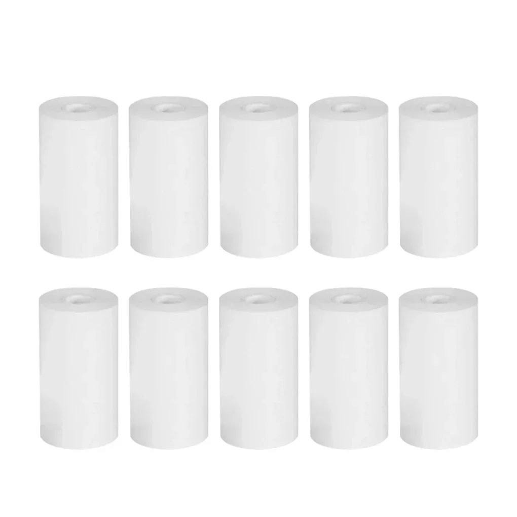 10 롤 57x25 MM 감열지 흰색 어린이 카메라 인스턴트 인쇄 어린이 카메라 인쇄 용지 교체 액세서리 부품