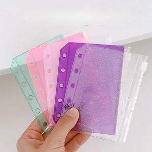M5 Colofrful 바인더 포켓 바인더 지퍼 폴더 6 링 노트북 바인더 방수 Pvc 리프 문서 서류 가방