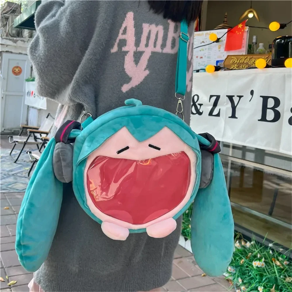 하츠네 미쿠 숄더백, 귀여운 애니메이션 소녀 봉제 만화, 카와이 배낭, 학생 가방 패킷, 어린이 선물 장난감, 배낭 신제품