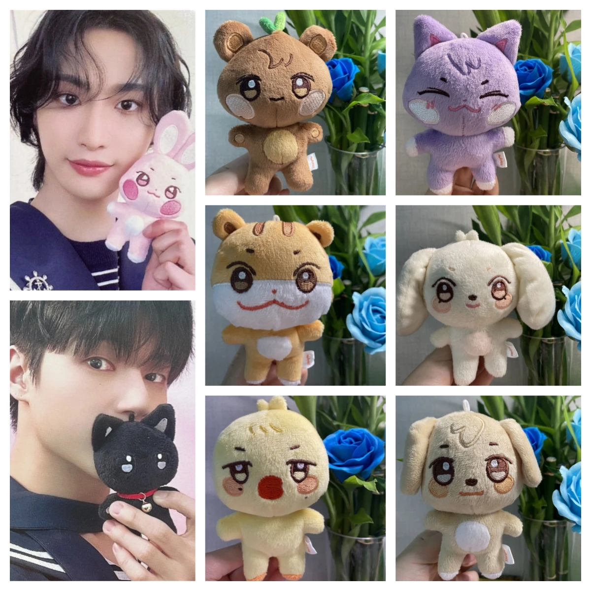 10CM 팝업 스토어 인형 키 체인 ANITEEZ 만화 귀여운 플러시 펜던트 열쇠 고리 가방 액세서리 Kpop Yunho Yeosang 팬 선물