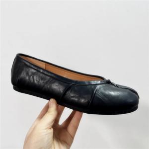 스플릿 발가락 여성 발레 플랫 패션 타비 신발 캐주얼 슬립 온 로퍼 여성용 Pleated Leather Espadrilles Zapatillas Mujer