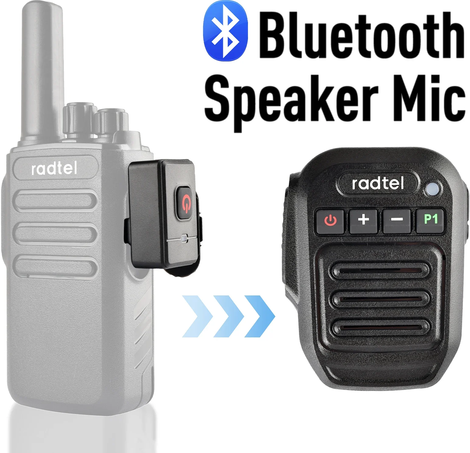 양방향 라디오 무선 블루투스 스피커 마이크, Baofeng UV-5R Quansheng UV-K5 Radtel RT-900 등을 위한 휴대용 어깨 마이크