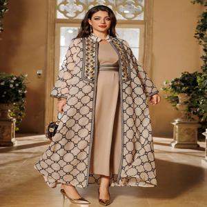Eid Abaya 드레스 세트 여성용 2 피스 이슬람 자수 카디건 긴 가운 라마단 모로코 두바이 Abayas Kaftan Vestidos 2025