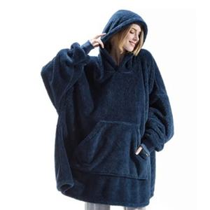 후드 겨울 따뜻한 컴포트 플란넬 담요 슬리브 포함 대형 여성 남성 풀오버 Thicken Fleece Giant Blanket Home Wear