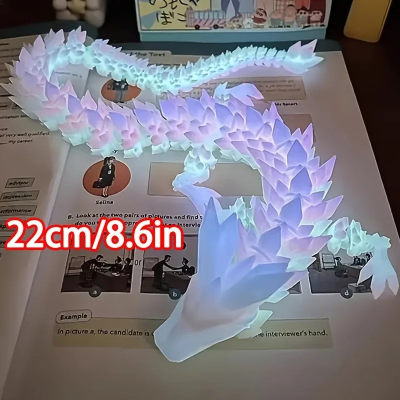 신성한 용 동상, 3D 인쇄 야간 조명 용 조각, 수족관 장식, 테마 성인 침실 데스크탑 장식품