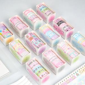 MINKYS 장식용 마스킹 테이프 스크랩북 저널 DIY 테이프, 귀여운 문구, 어린이 선물, 상자당 5 롤