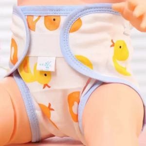 신생아용 면 만화 생태 천 기저귀, 세척 가능한 재사용 가능 기저귀, 조절 가능한 어린이 변기 훈련 바지, 0-24m